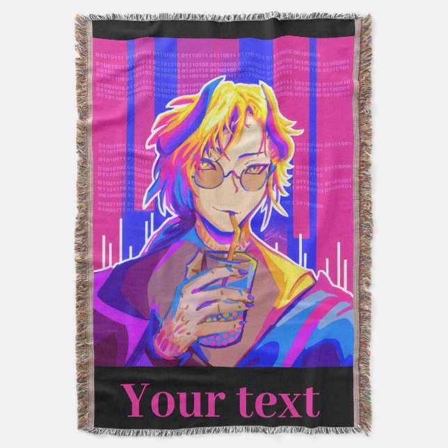 Summer vibe Anime Throw Blanket (Front Vertical)