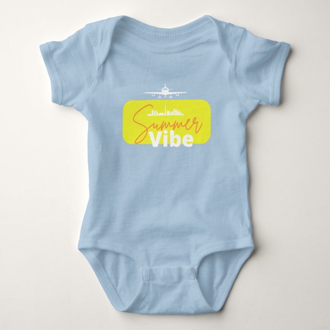 Summer Vibe cute blue colourful adorable  baby  bo Baby Bodysuit (Front)
