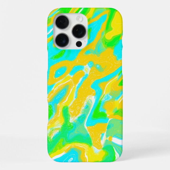 Summer Vibe Marble Texture Liquid Paint Mixture iPhone Case (Back)