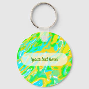 Summer Vibe Marble Texture Liquid Paint Mixture Key Ring