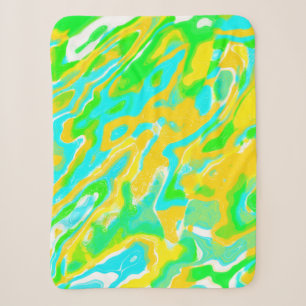 Summer Vibe Marble Texture Liquid Paint Mixture Sherpa Blanket