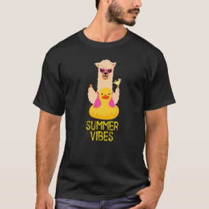 Summer Vibes Alpaca Llama Duck Vacation T-Shirt