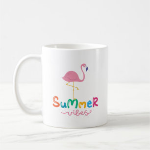 Summer Vibes And Flamingo Coffee Mug