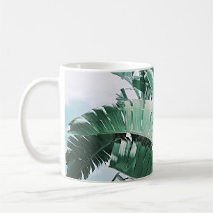 Summer Vibes Banana Leaves Pale Green Coffee Mug