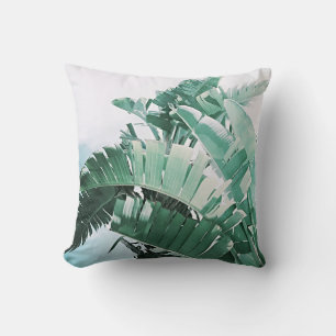 Summer Vibes Banana Leaves Pale Green Cushion