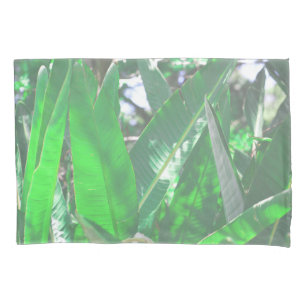 Summer Vibes Banana Tree Leaves Pale Green Pastel Pillowcase