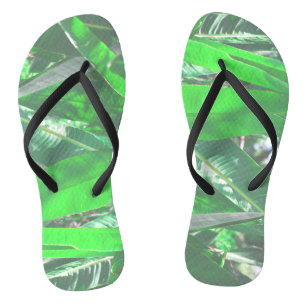 Summer Vibes Banana Tree Leaves Pale Green Pastel Thongs