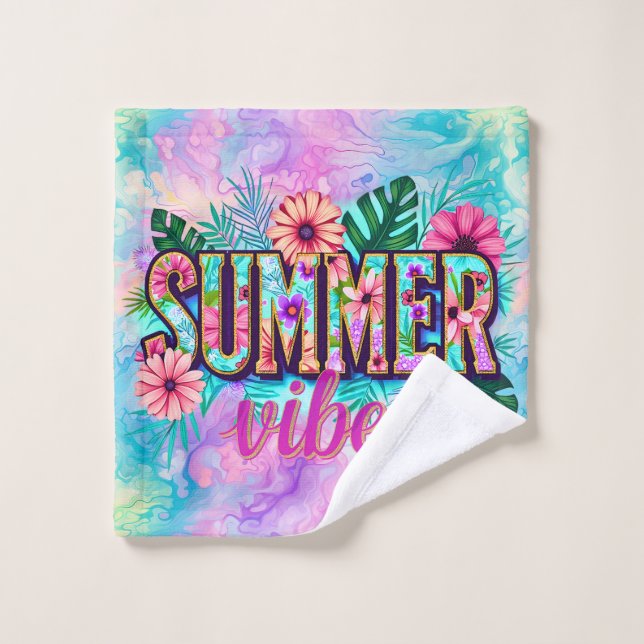 Summer Vibes Bath Towel Set (Wash Cloth)