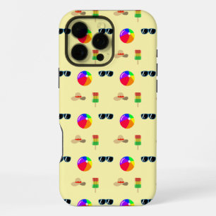 Summer Vibes Beach Ball Sunglasses Sun Hat Ice Pop iPhone 16 Pro Max Case