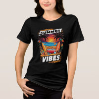 Summer Vibes Beach Scene T-Shirt – Tropical Fun