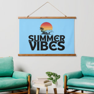 SUMMER VIBES BEACH VACATION QUOTES TYPOGRAPHY HANGING TAPESTRY