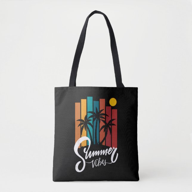 Summer Vibes Beach Vacation Retro Summer Tote Bag (Front)