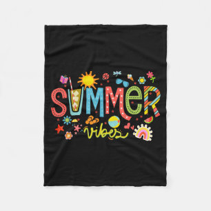 Summer Vibes Beach Vacation Sunshine Tropical Pool Fleece Blanket