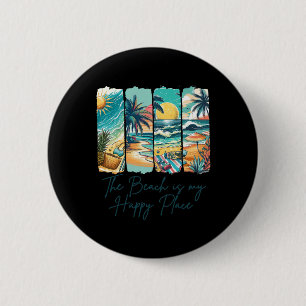 Summer Vibes Beach Vacation The Beach Is My Happy 6 Cm Round Badge