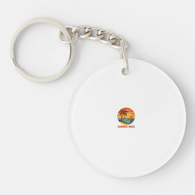 Summer Vibes – Bright, Tropical, and Fun Design Key Ring (Front)
