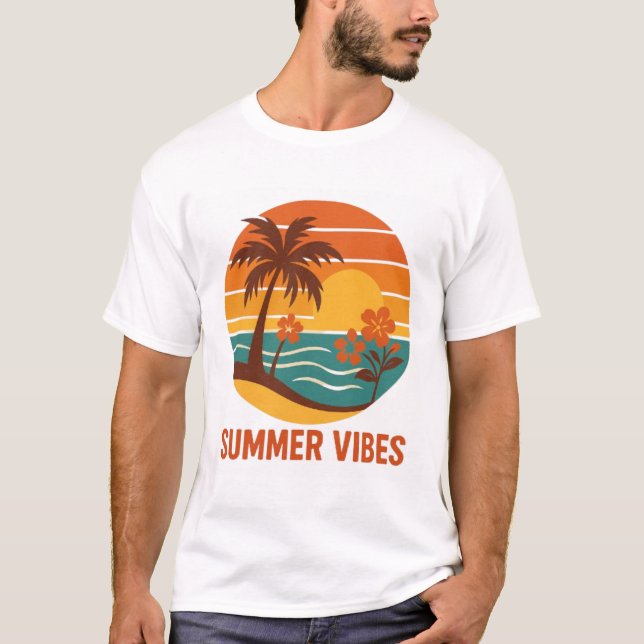 Summer Vibes – Bright, Tropical, and Fun Design T-Shirt (Front)