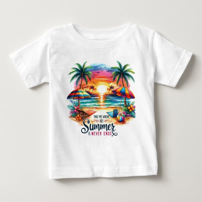Summer Vibes Brushstroke Beach Sunset-34626 Hoodie Baby T-Shirt (Front)