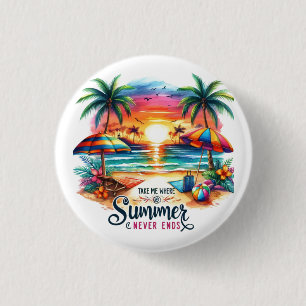 Summer Vibes Brushstroke Beach Sunset-34626 Sticke 3 Cm Round Badge