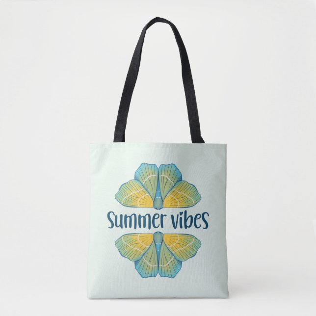 Summer Vibes Butterfly Tote Bag (Front)
