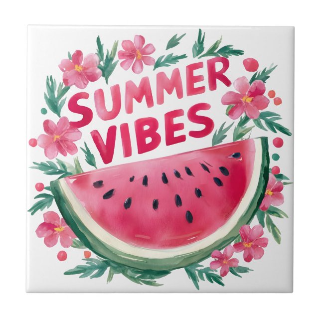 Summer Vibes Ceramic Tile (Front)