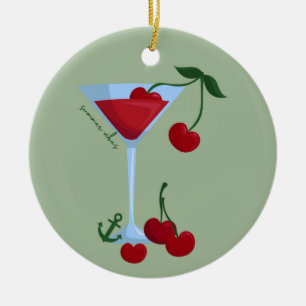 Summer Vibes Cherry Ceramic Ornament