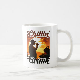 Summer Vibes Chillin’ & Grillin’ Silhouette Coffee Mug