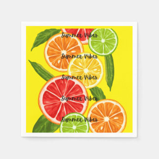 Summer Vibes Citrus Design, Colourful Fruit Graphi Napkin