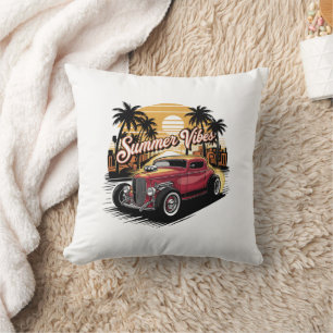 Summer Vibes Classic Car Cushion