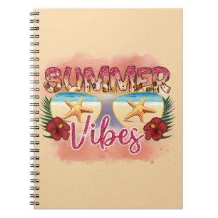 Summer Vibes   Coastal Beach Sunglasses Design Notebook