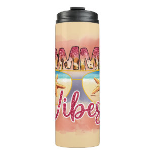 Summer Vibes Coastal Beach Sunglasses Design Thermal Tumbler