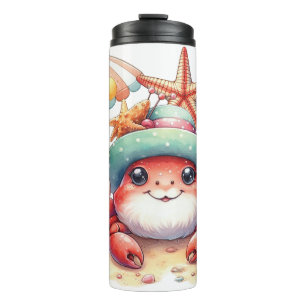 Summer Vibes Crab with Popsicles Thermal Tumbler