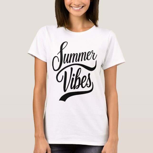 Summer Vibes Cursive Style Women's T-Shirt (Front)