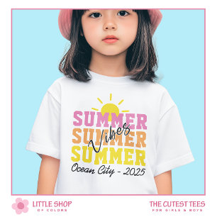 Summer Vibes Customizable Typography Girls T-Shirt