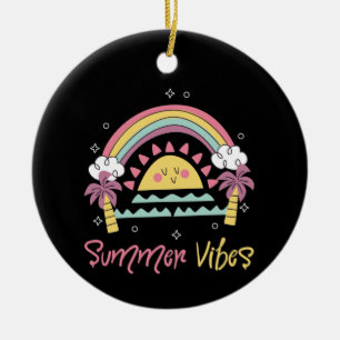 Summer Vibes : Cute Summer Design Outfit Ceramic Ornament
