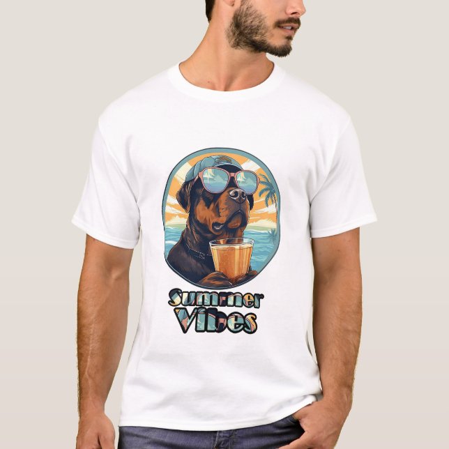 Summer Vibes Dog – Cool Beach Mood Tee (Front)