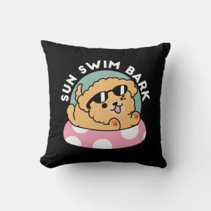 Summer Vibes Dog – Floating Puppy with Sunglasses Cushion