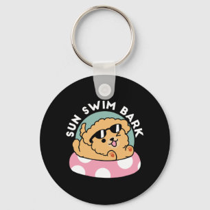 Summer Vibes Dog – Floating Puppy with Sunglasses Key Ring