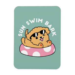 Summer Vibes Dog – Floating Puppy with Sunglasses Magnet