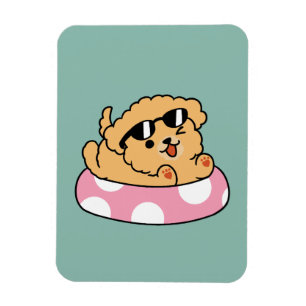 Summer Vibes Dog – Floating Puppy with Sunglasses Magnet