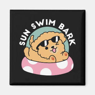 Summer Vibes Dog – Floating Puppy with Sunglasses Magnet