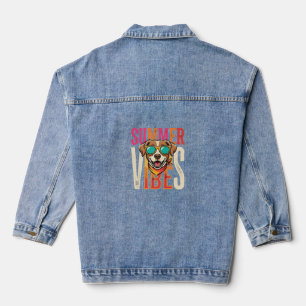 Summer Vibes Dog Sunglasses Denim Jacket