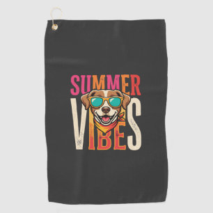 Summer Vibes Dog Sunglasses Golf Towel