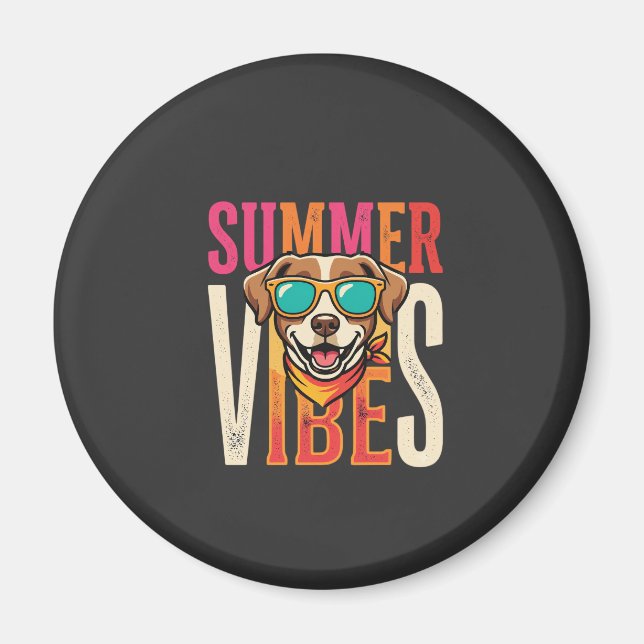 Summer Vibes Dog Sunglasses Magnet (Front)