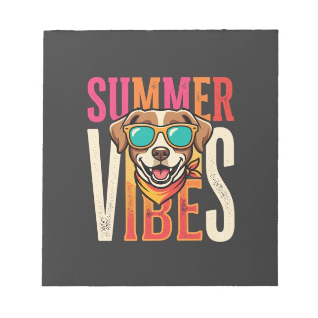 Summer Vibes Dog Sunglasses Notepad (Front)