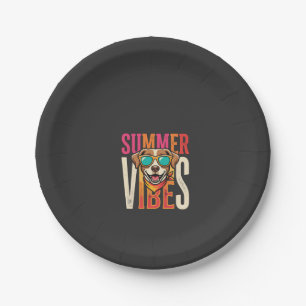 Summer Vibes Dog Sunglasses Paper Plate