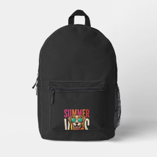 Summer Vibes Dog Sunglasses Printed Backpack