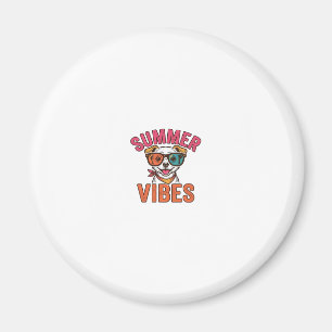 Summer Vibes Dog Sunglasses Vintage Shirt Design_1 Magnet