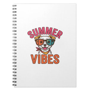 Summer Vibes Dog Sunglasses Vintage Shirt Design_1 Notebook