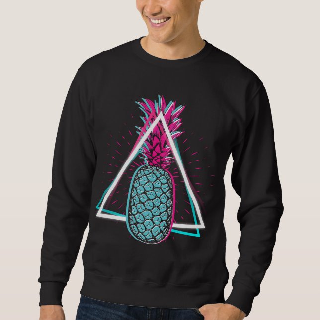 Summer Vibes Exotic Fruit Pineapple Vaporwave Summ Sweatshirt (Front)