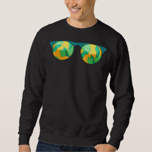 Summer Vibes Exotic Palm Tree Leaves Tropical Sung Sweatshirt